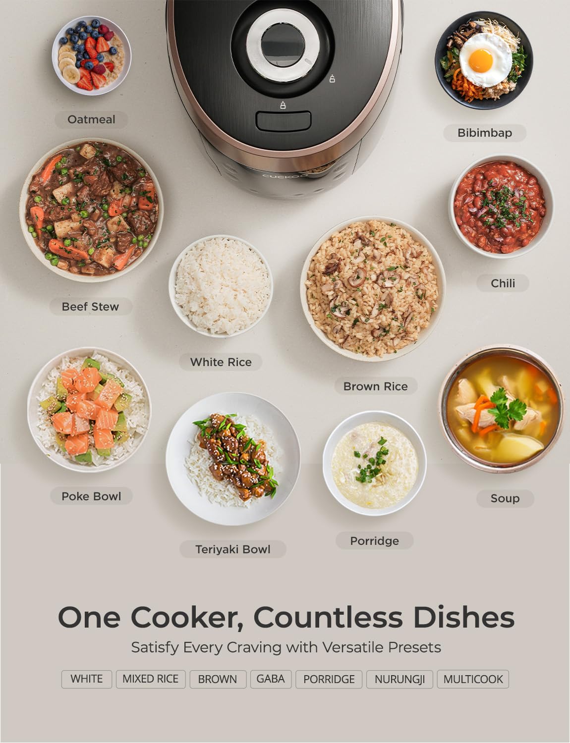 CUCKOO high-pressure rice cooker measuring cup for precise portions.