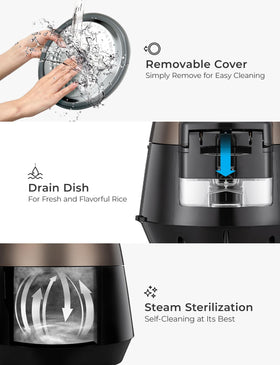CUCKOO safe steam release for quiet, controlled operation