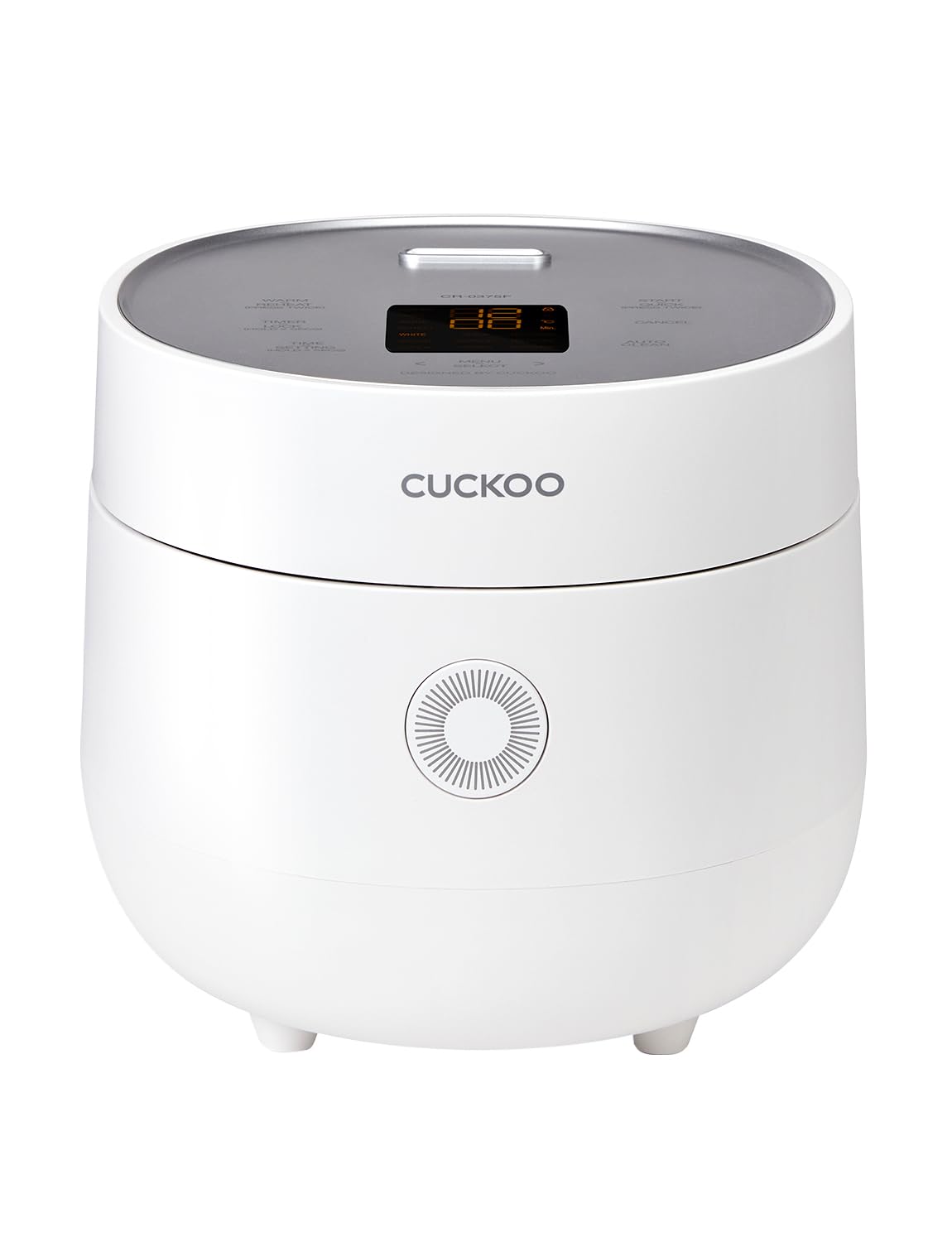 CUCKOO Micom rice cooker front view for compact kitchens and small spaces.