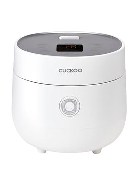 CUCKOO Micom rice cooker front view for compact kitchens and small spaces.