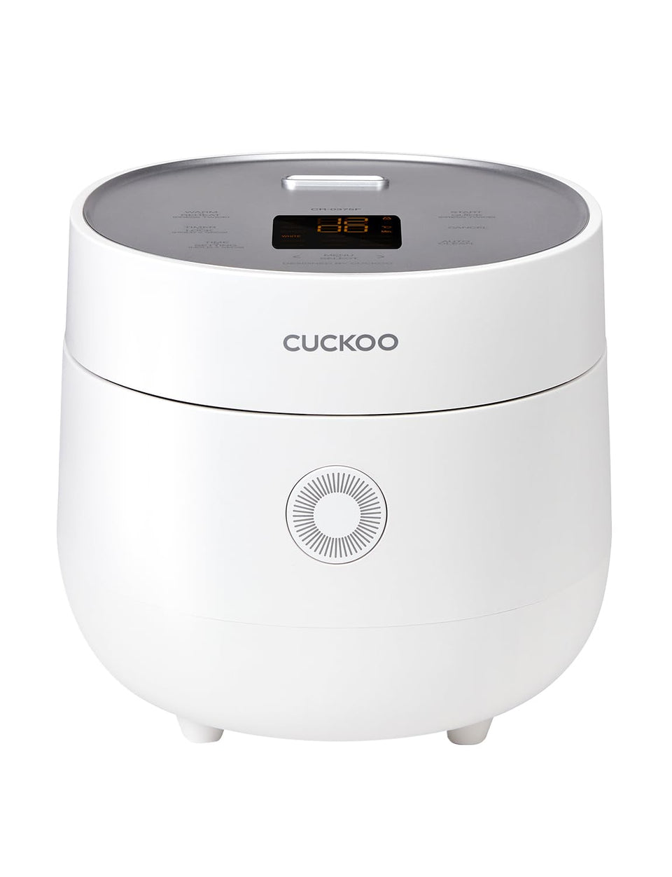 CUCKOO Micom rice cooker front view for compact kitchens and small spaces.