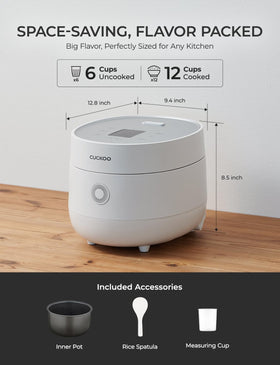 CUCKOO Rice Cooker nonstick inner pot for easy cleaning and stirring