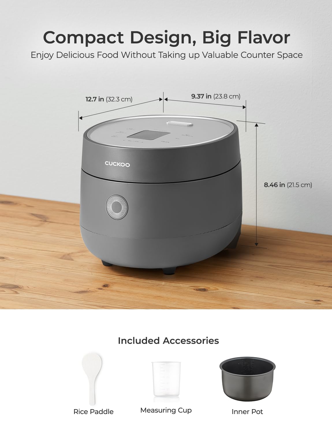 CUCKOO Micom rice cooker nonstick pot reduces sticking during serving and cleanup.