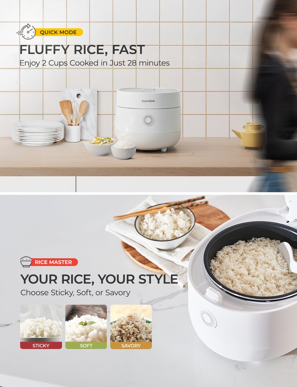 CUCKOO Micom Rice Cooker quick white rice mode in action