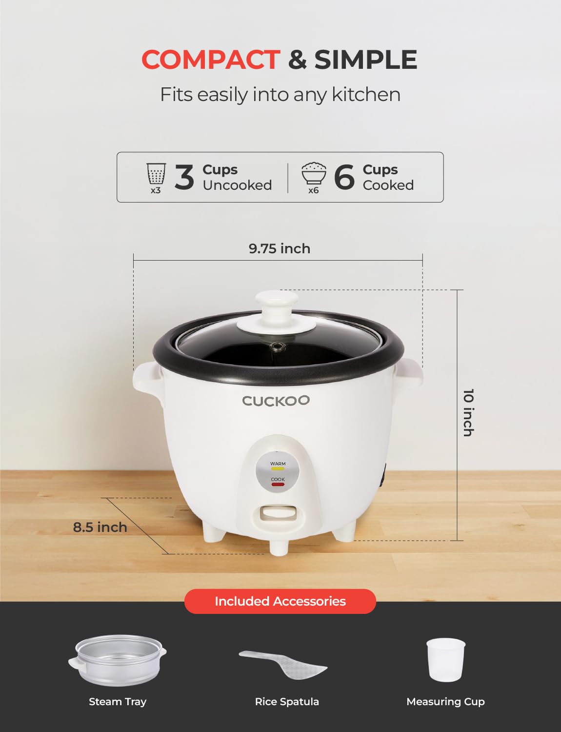CUCKOO One Touch Rice Cooker cooked rice in a serving bowl, ready to enjoy.