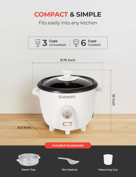 CUCKOO One Touch Rice Cooker cooked rice in a serving bowl, ready to enjoy.