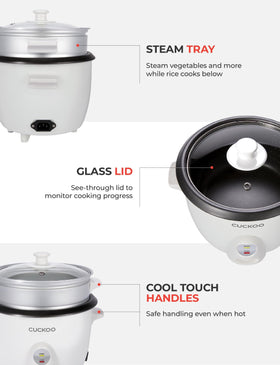 CUCKOO rice cooker on counter ready for meals.