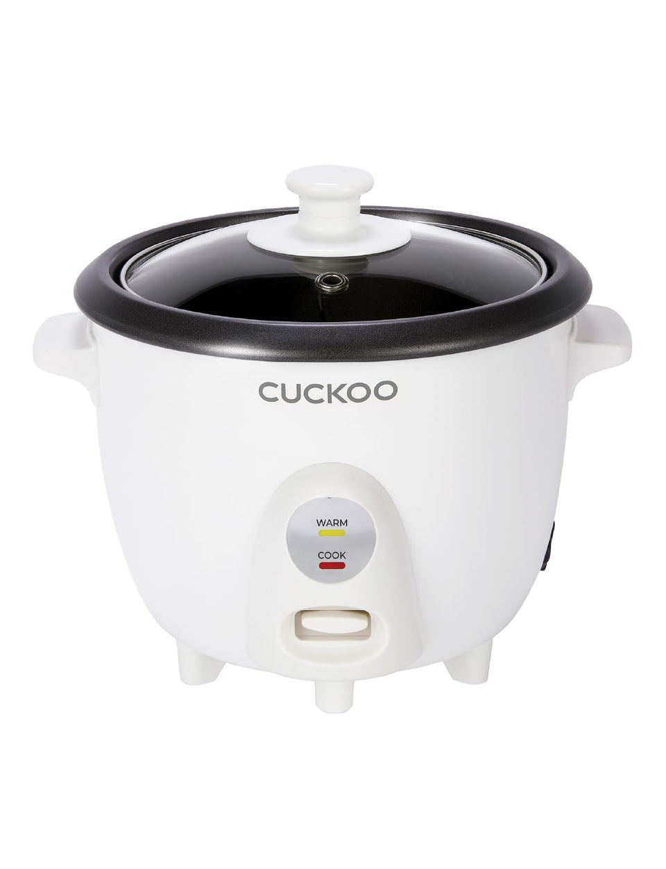 CUCKOO One Touch Rice Cooker front view, compact design perfect for small kitchens.