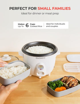 CUCKOO One Touch Rice Cooker steam tray ready to steam vegetables and proteins.