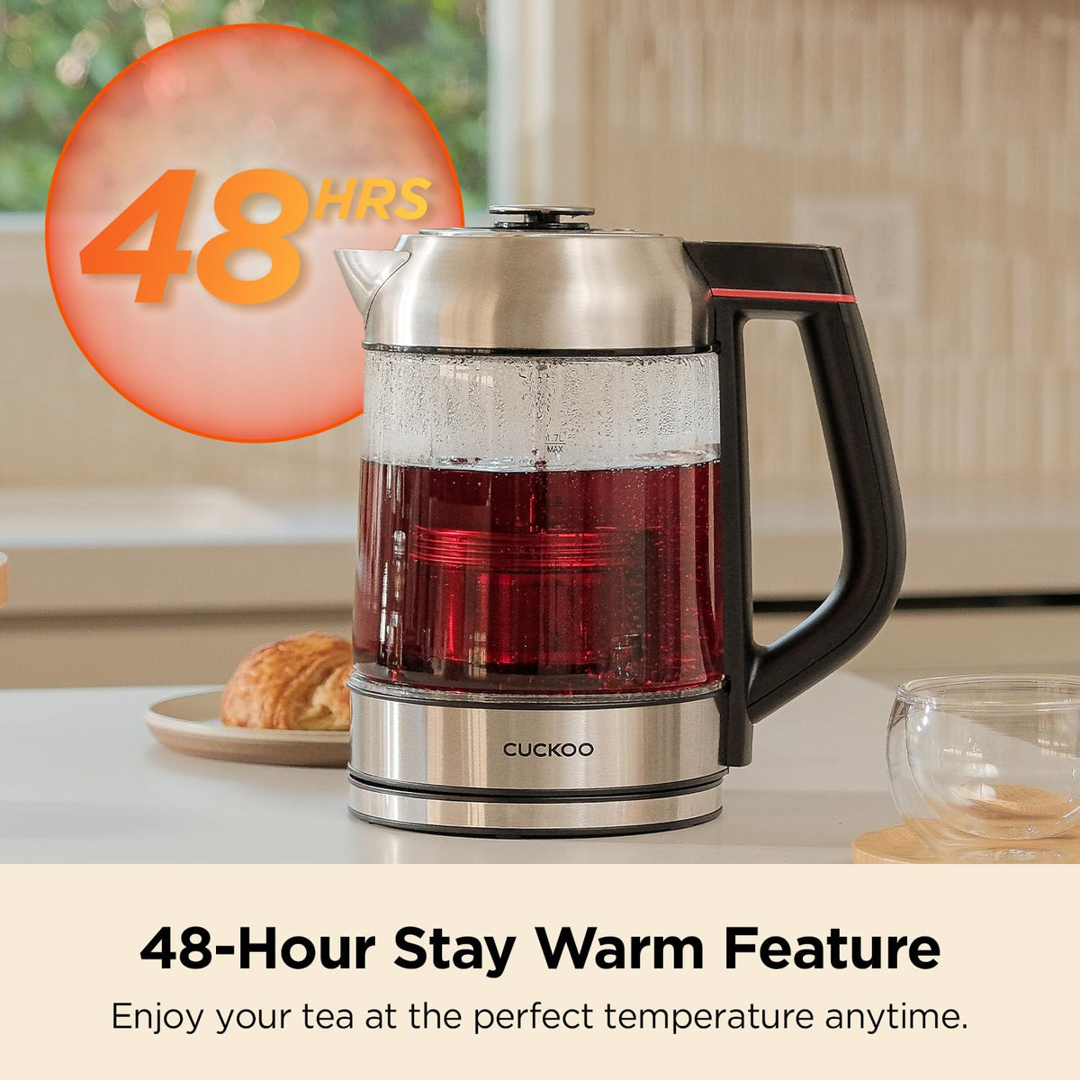CUCKOO 1.7 liter capacity ideal for multiple servings