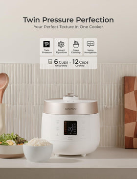 CUCKOO Twin Pressure Rice Cooker 6-cup uncooked capacity for family meals