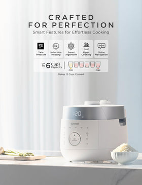 CUCKOO twin pressure rice cooker control panel for intuitive mode selection