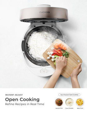 CUCKOO Twin Pressure Rice Cooker with open cooking mode for flexible meal prep