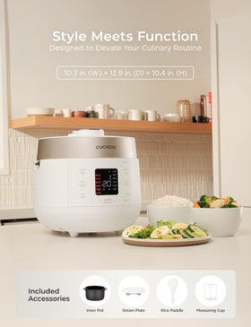 CUCKOO Twin Pressure Rice Cooker handles white, brown, glutinous, and stored rice varieties