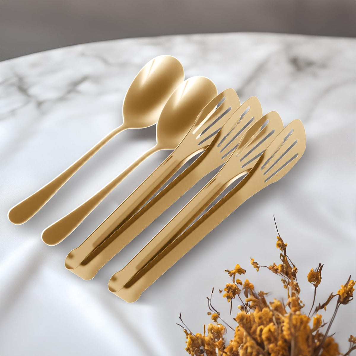 CuCuLife gold serving set ideal for banquets and parties