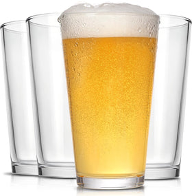 CUCUMI pint glasses 16oz clear appearance for versatile daily use.