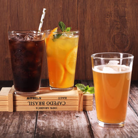 CUCUMI pint glasses crystal-clear walls showcase the drink's color.