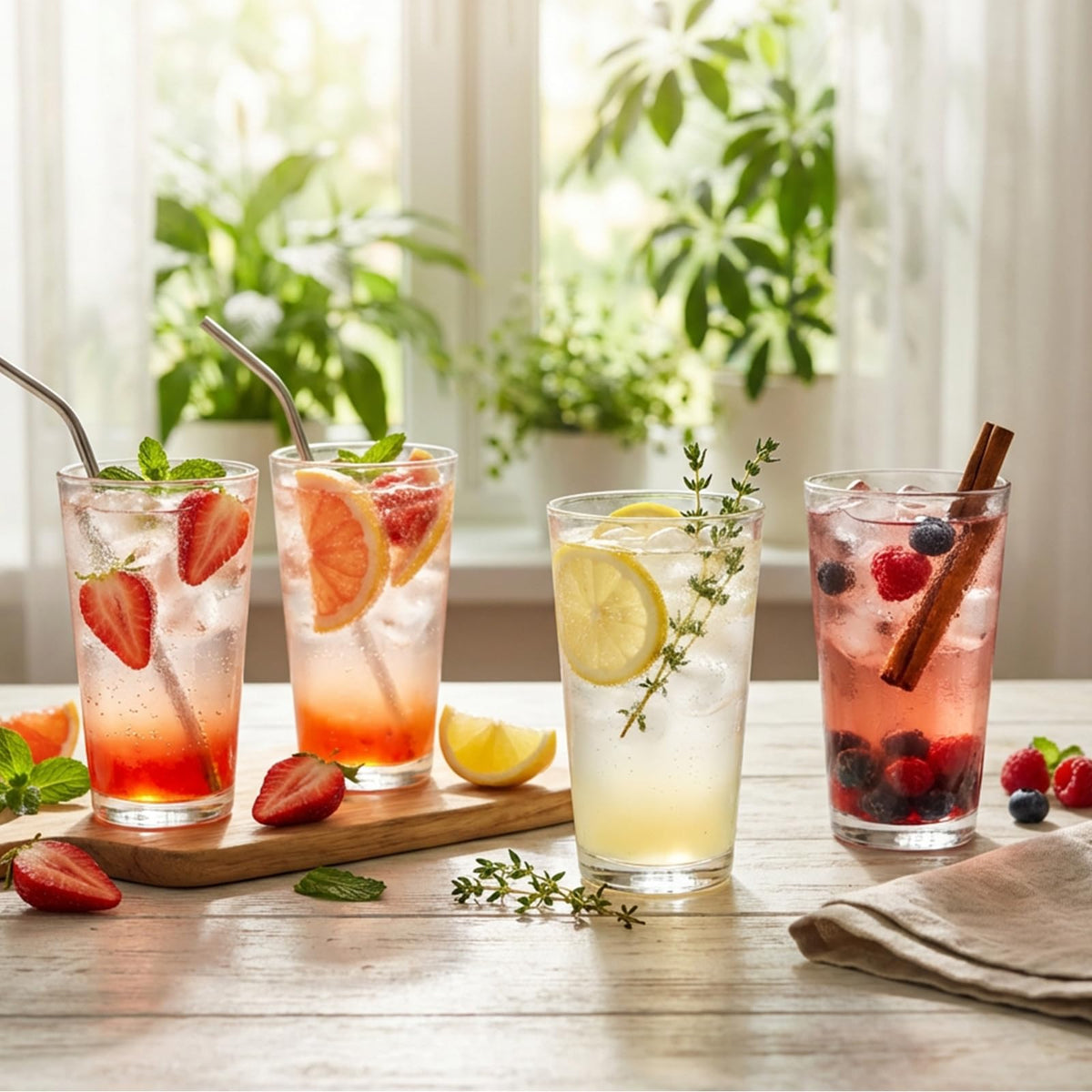 CUCUMI versatile glasses keep drinks cool and refreshing in any setting.
