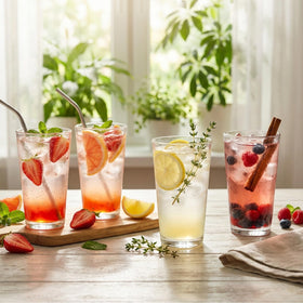 CUCUMI versatile glasses keep drinks cool and refreshing in any setting.