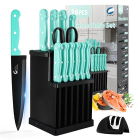 CuCut knife set displayed in a block for organized prep.