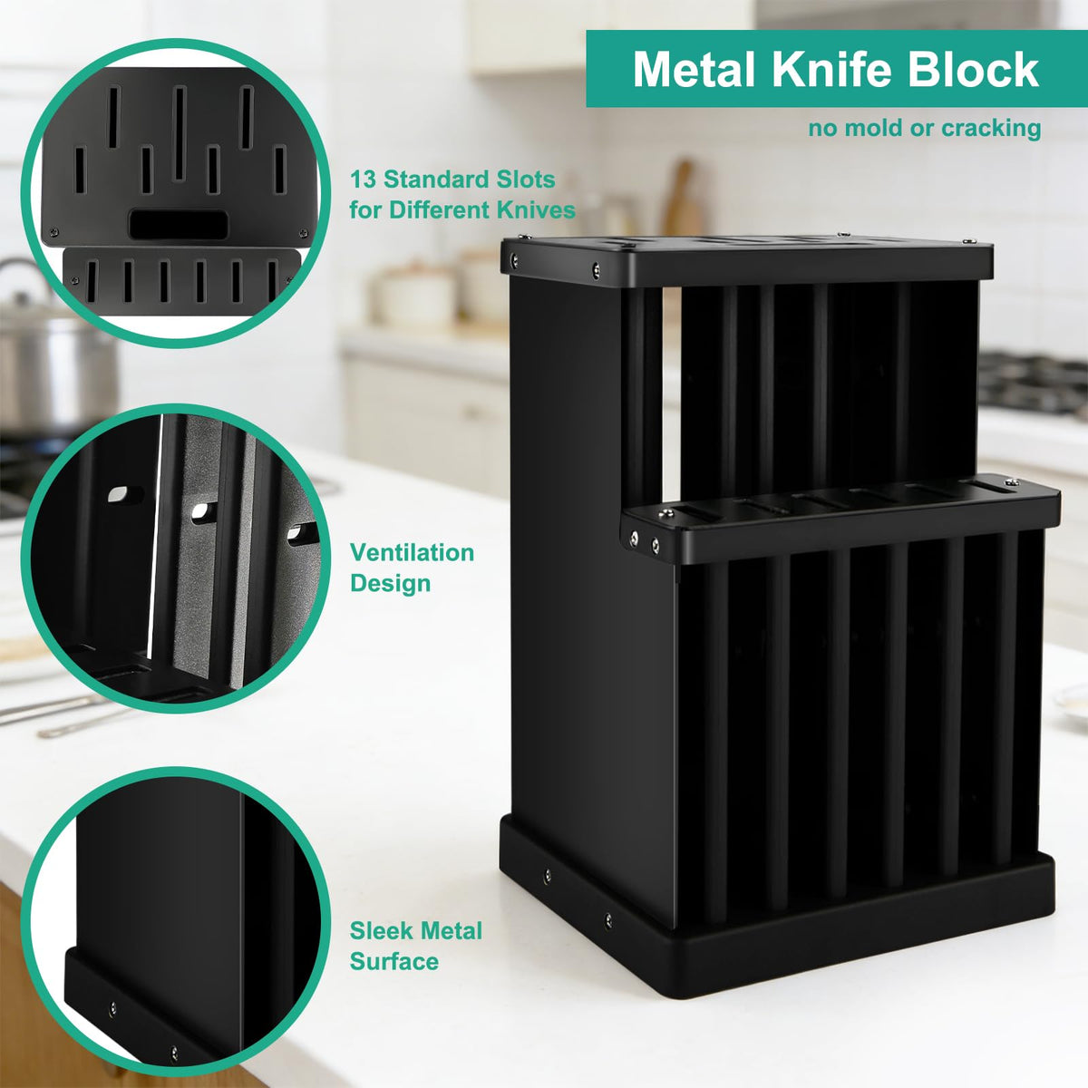 CuCut smart drainage block keeps blades dry after washing.