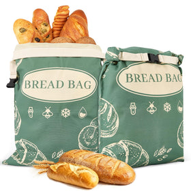 CUIJIALAHA beeswax bread bags front view shows 17x13 inch size for reusable storage.