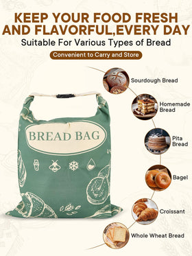 CUIJIALAHA zipper-close bag close-up demonstrates secure seal for fresh bread.
