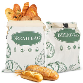 CUIJIALAHA beeswax bread bags with zipper closure around a 17x13 loaf