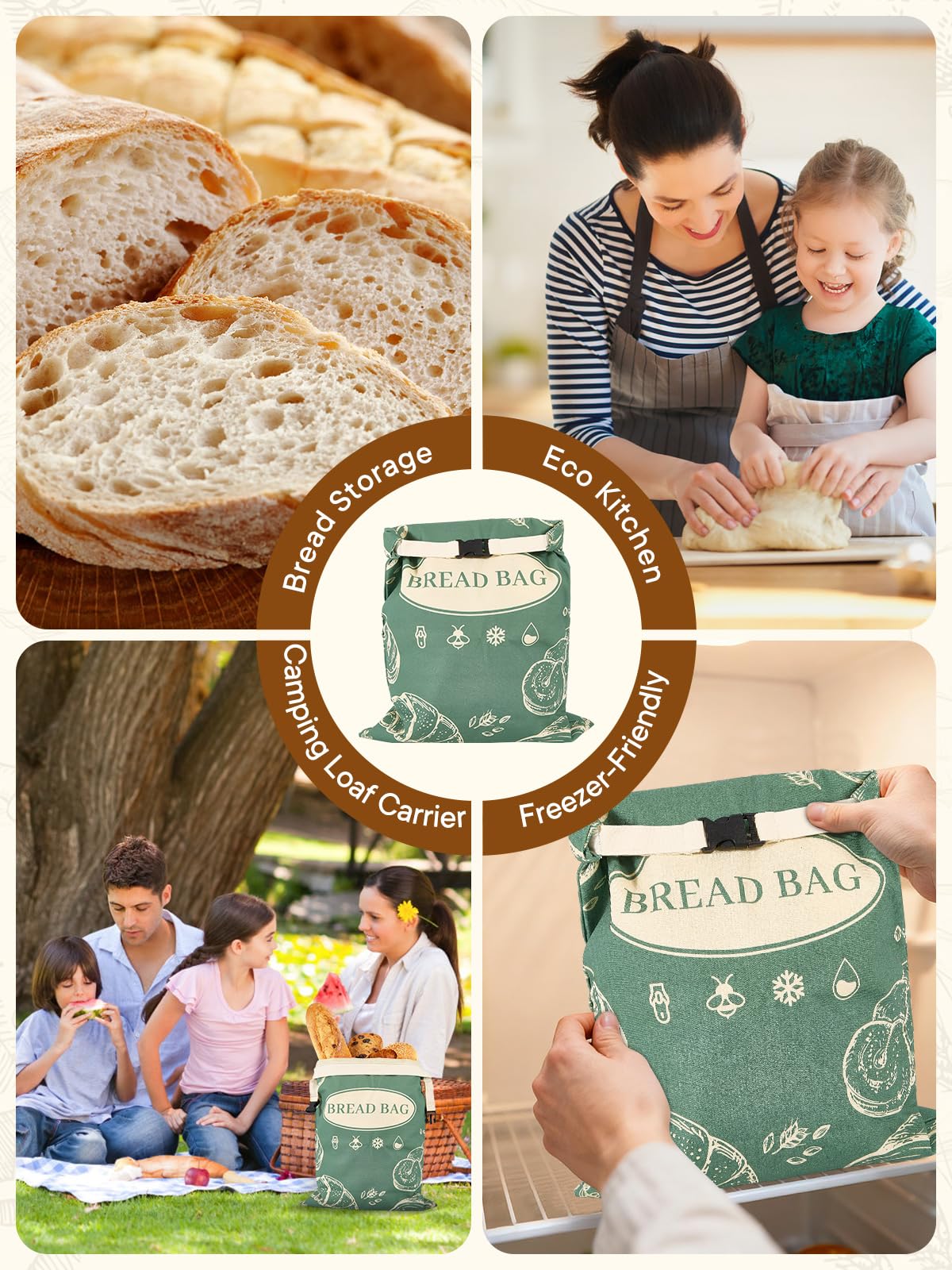 CUIJIALA eco-friendly packaging highlights sustainable bread storage solution.