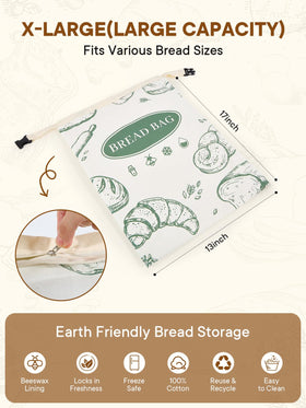 CUIJIALAHA bread bag shown for freezer storage to prevent staleness