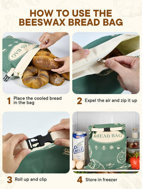 CUIJIALAHA natural beeswax coating provides breathable moisture control for crusty loaves.