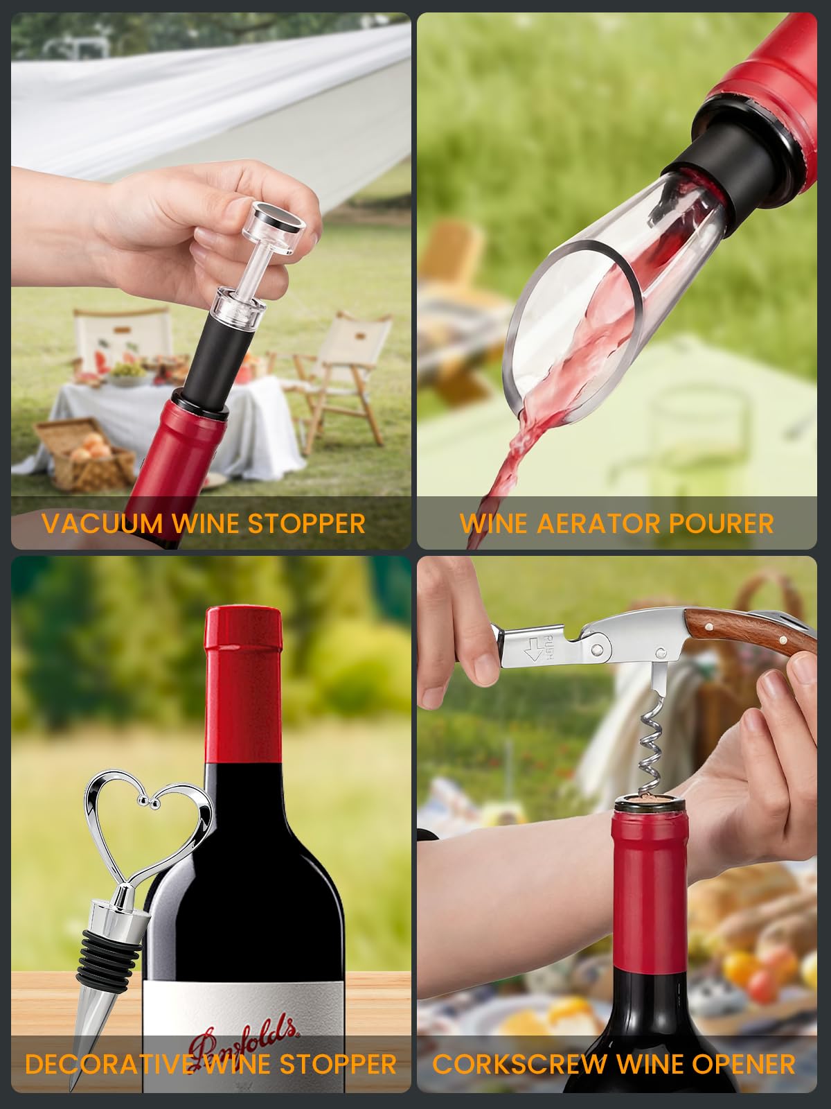 CUIJIALAHA 3-in-1 corkscrew opens wine smoothly
