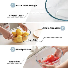 Cuiselect borosilicate bowls, durable and dishwasher safe for daily cooking.