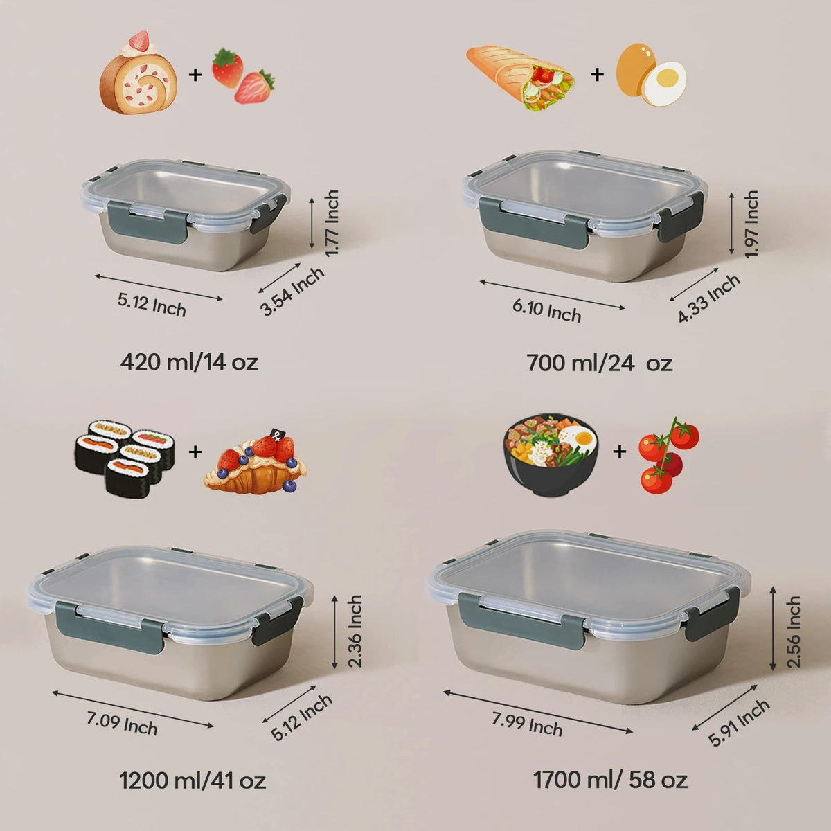 Cuiselect leakproof lid on gray lunch box ensures airtight meals on the go