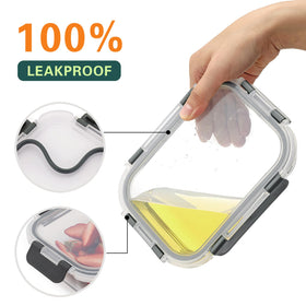 Cuiselect glass containers illustrate microwave, oven, freezer, and dishwasher compatibility
