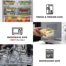 Cuiselect tight-seal lid on glass container prevents leaks during transport.