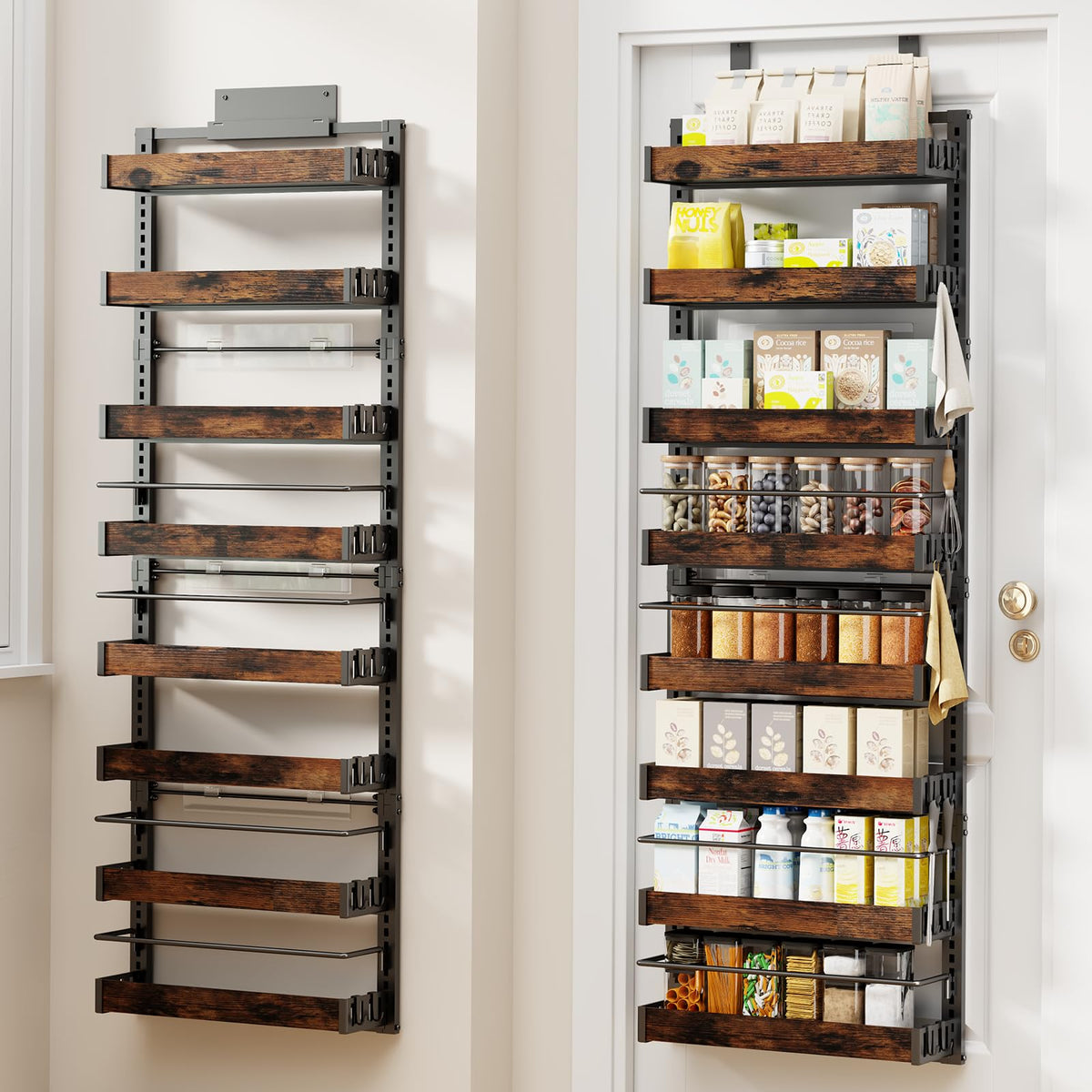 CUISIBOT 8-tier over-the-door pantry organizer front view showing space-saving design