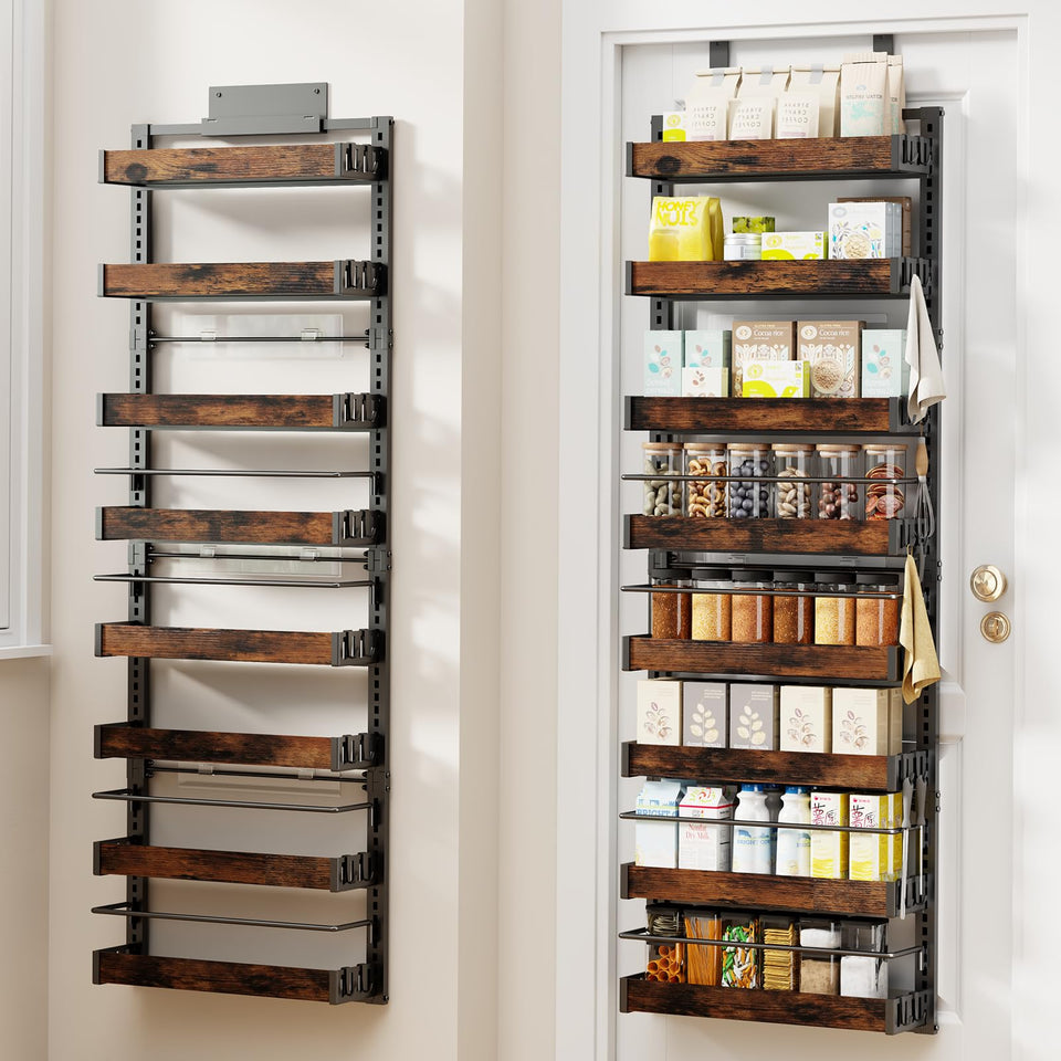 CUISIBOT 8-tier over-the-door pantry organizer front view showing space-saving design