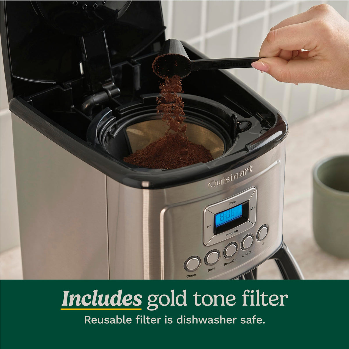 Cuisinart 12-Cup Coffee Maker self-clean mode simplifies maintenance.