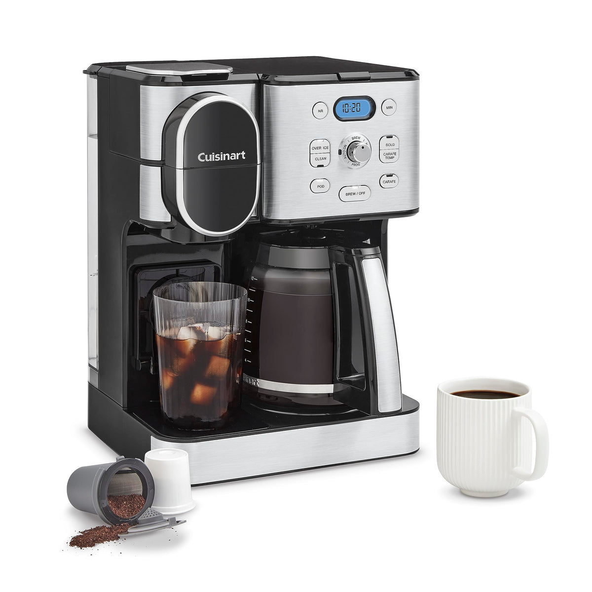 Cuisinart coffee maker single-serve brewer with five cup sizes for flexibility