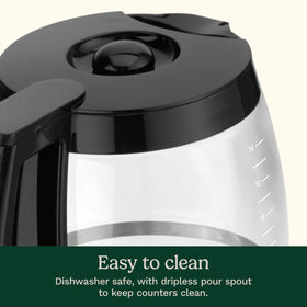 Cuisinart 14-cup glass carafe provides clear brew visibility