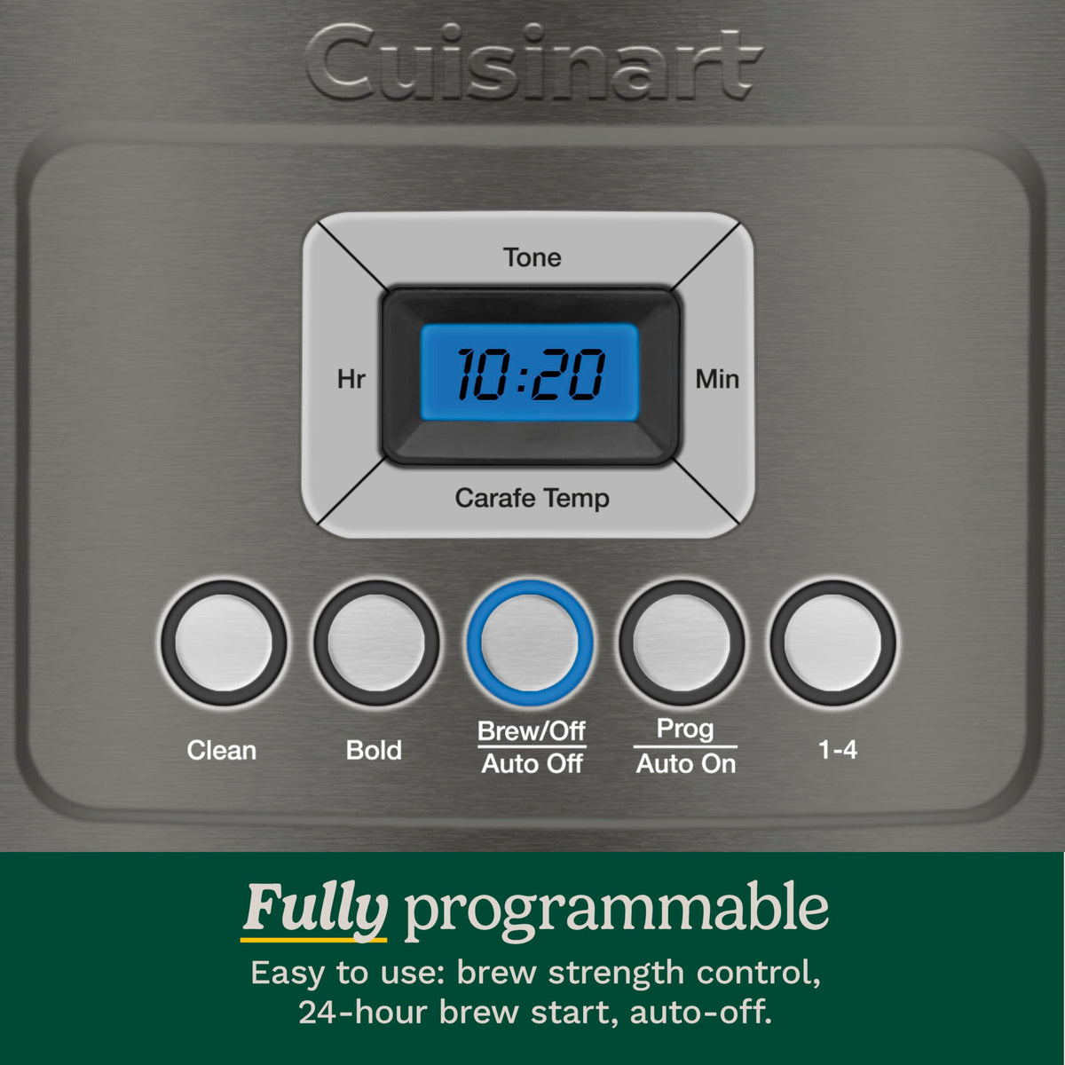 Cuisinart 14-Cup brew pause close-up for savoring a cup mid-brew.