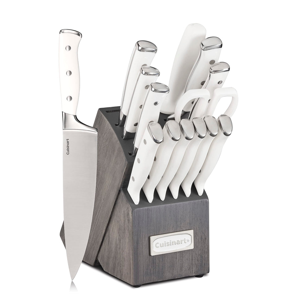 Cuisinart 15-piece knife block set organized for easy kitchen prep