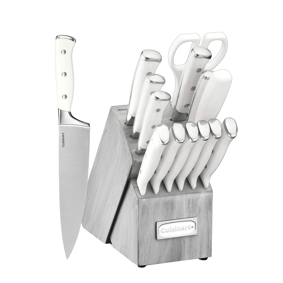 Cuisinart 15-piece knife set in wooden block showing versatile blades for everyday prep.