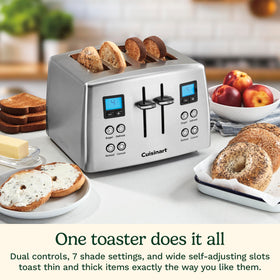 Cuisinart CPT-435P1 toaster offers defrost and reheat for frozen slices