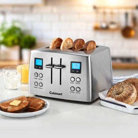Cuisinart CPT-435P1 toaster with LCD countdown timer for precise browning