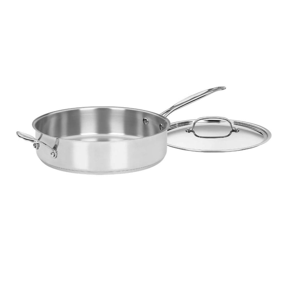 Cuisinart 5.5-quart sauté pan with cover for even heating and versatile cooking