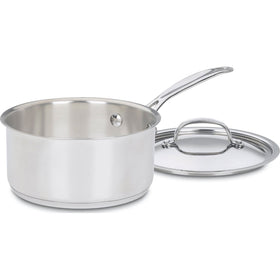 Cuisinart 2-quart saucepan with cover, highlighting a tight lid for moisture retention