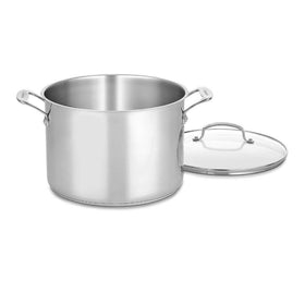 Cuisinart Chef's Classic 10-qt stockpot with glass lid for rich soups and stocks.