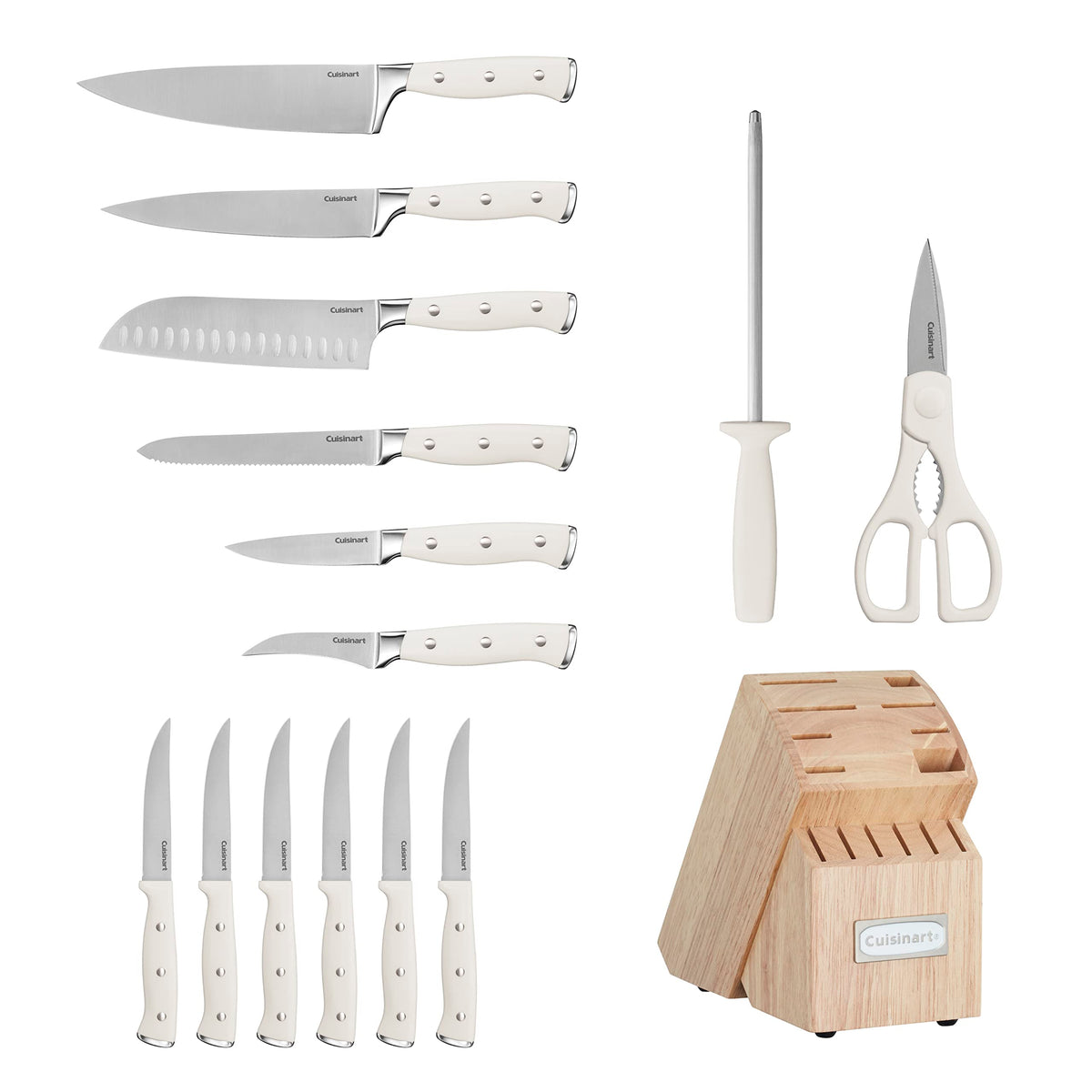 Cuisinart 7-inch santoku knife with ergonomic grip for versatile chopping.